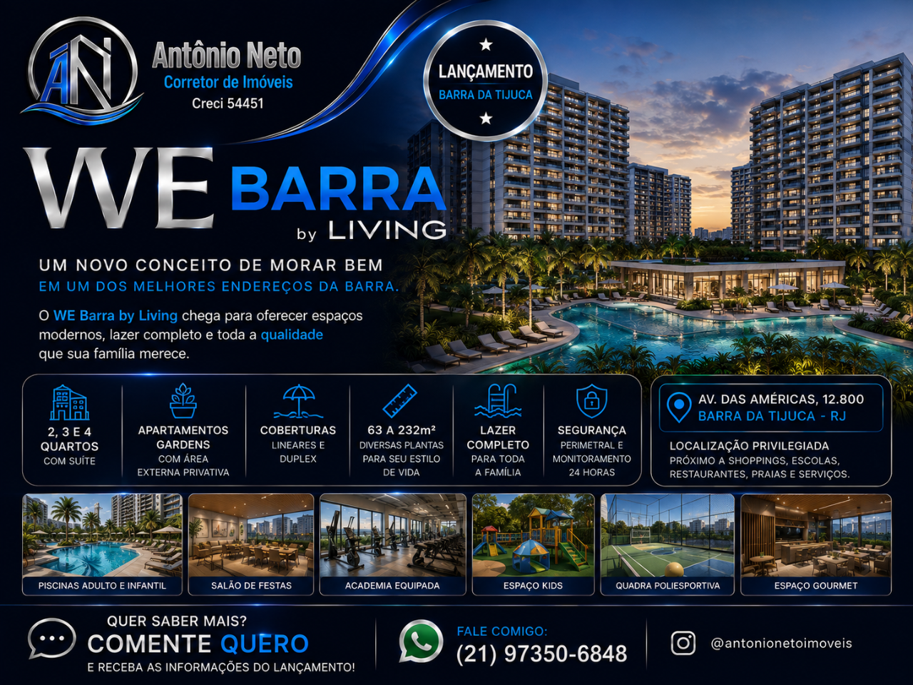 WE Barra by Living – Lançamento na Barra da Tijuca — imóvel em Barra da Tijuca, Rio de Janeiro