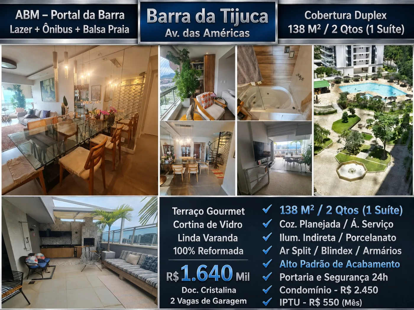 Cobertura Duplex 138m² — Portal da Barra (ABM) — imóvel em Barra da Tijuca, Rio de Janeiro