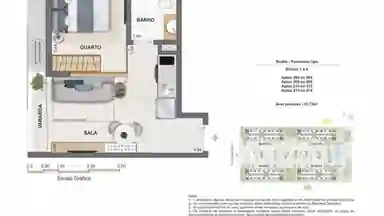 Planta ilustrativa — Studio Dúplex no Feel Pontal Oceânico